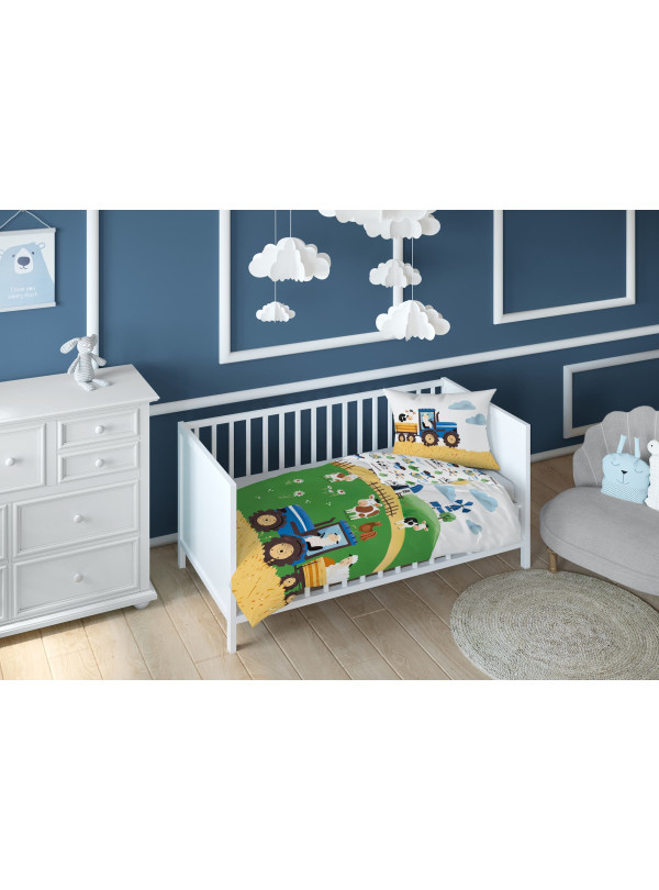 POŚCIEL DO ŁÓŻECZKA 90x120 FARMA OWIECZKI 5513_B