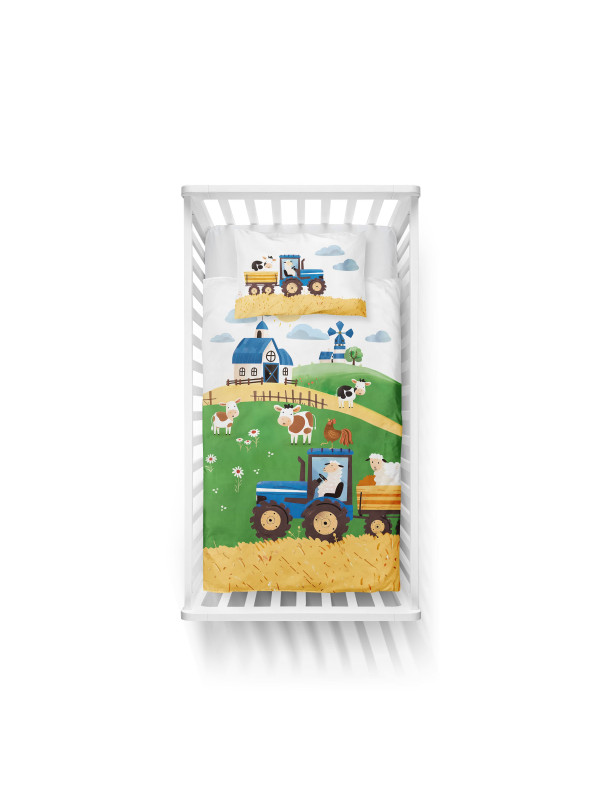 POŚCIEL DO ŁÓŻECZKA 90x120 FARMA OWIECZKI 5513_B