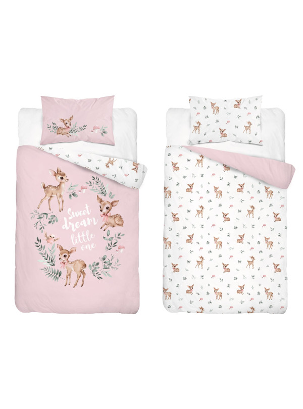 POŚCIEL DO ŁÓŻECZKA 100x135 SARENKI RÓŻOWA 5511_B