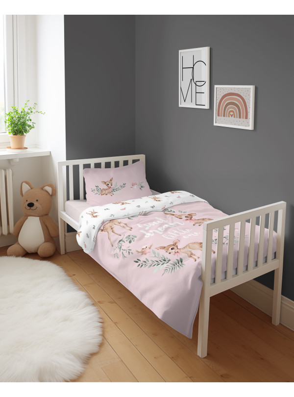 POŚCIEL DO ŁÓŻECZKA 90x120 SARENKI RÓŻOWA 5511_B