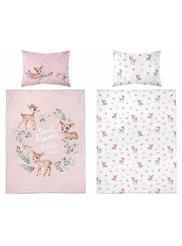 POŚCIEL DO ŁÓŻECZKA 90x120 SARENKI RÓŻOWA 5511_B