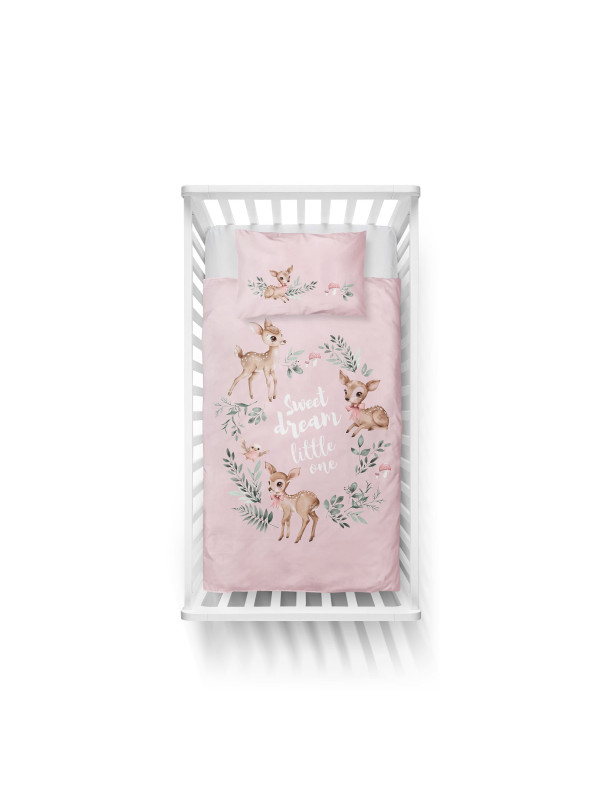 POŚCIEL DO ŁÓŻECZKA 90x120 SARENKI RÓŻOWA 5511_B