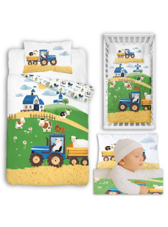 POŚCIEL DO ŁÓŻECZKA 100x135 FARMA OWIECZKI 5513_B