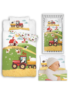 POŚCIEL DO ŁÓŻECZKA 90x120 FARMA OWIECZKI 5513_A