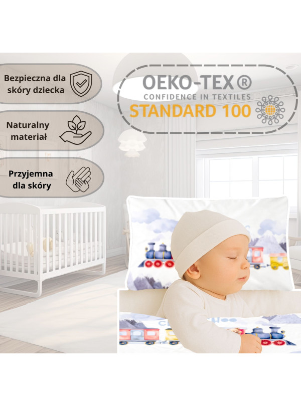 POŚCIEL DO ŁÓŻECZKA 90x120 POCIĄG LOKOMOTYWA 5507_A