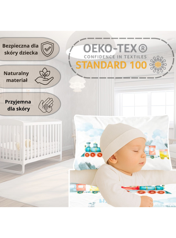 POŚCIEL DO ŁÓŻECZKA 100x135 POCIĄG LOKOMOTYWA 5507_B