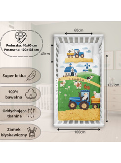 POŚCIEL DO ŁÓŻECZKA 100x135 FARMA OWIECZKI 5513_B 2