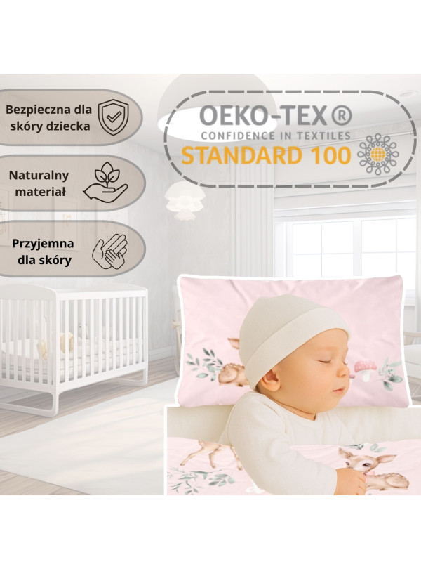POŚCIEL DO ŁÓŻECZKA 90x120 SARENKI RÓŻOWA 5511_B