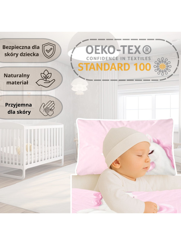 POŚCIEL DO ŁÓŻECZKA 90x120 JEDNOROŻEC RÓŻOWA 5517_A