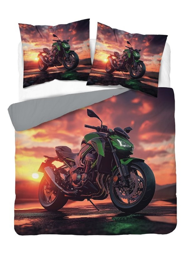 KOMPLET POŚCIELI 200x220 MOTOR ŚCIGACZ 5434_A