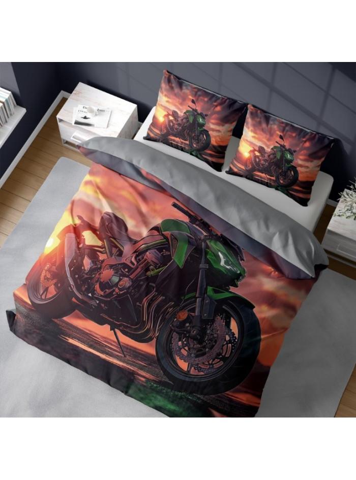 KOMPLET POŚCIELI 200x220 MOTOR ŚCIGACZ 5434_A