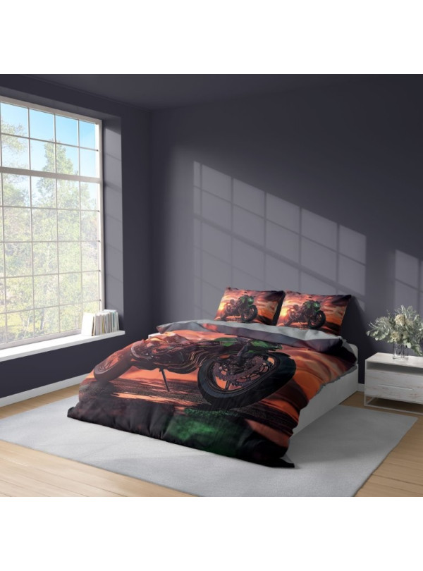 KOMPLET POŚCIELI 200x220 MOTOR ŚCIGACZ 5434_A