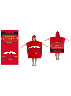 RĘCZNIK 55x110 AUTA CARS PONCHO Z KAPTUREM