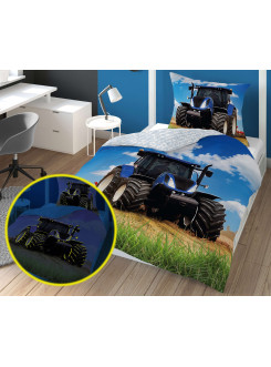 POŚCIEL 160x200 ŚWIECĄCA W CIEMNOŚCI TRAKTOR