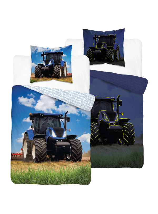 POŚCIEL 160x200 ŚWIECĄCA W CIEMNOŚCI TRAKTOR