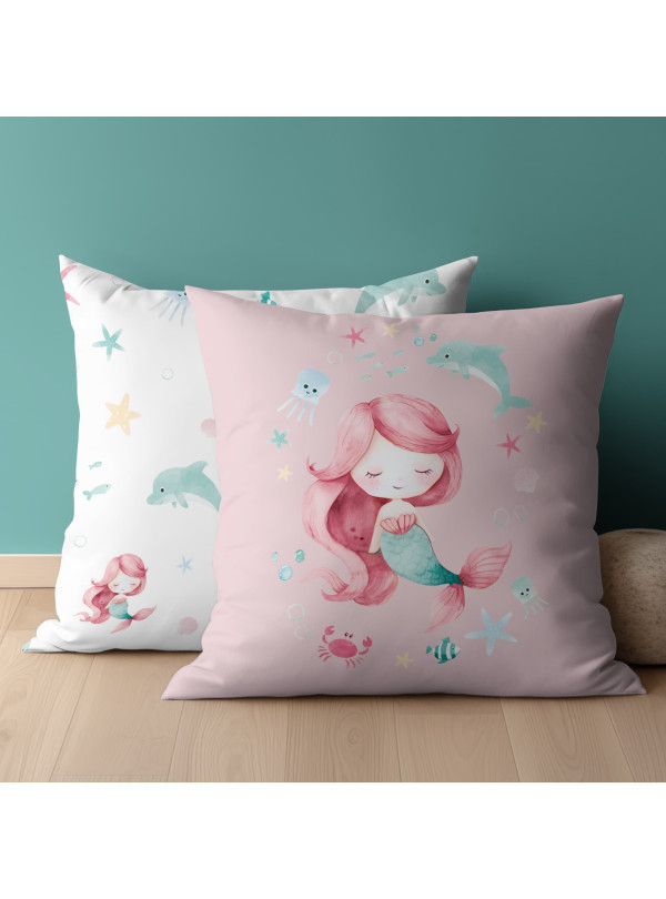 POSZEWKA 40x40 NA PODUSZKĘ JAŚKA SYRENKA RYBKI PSBA_46