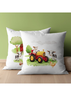POSZEWKA 40x40 NA PODUSZKĘ JAŚKA FARMA TRAKTOR PSBA_47 2