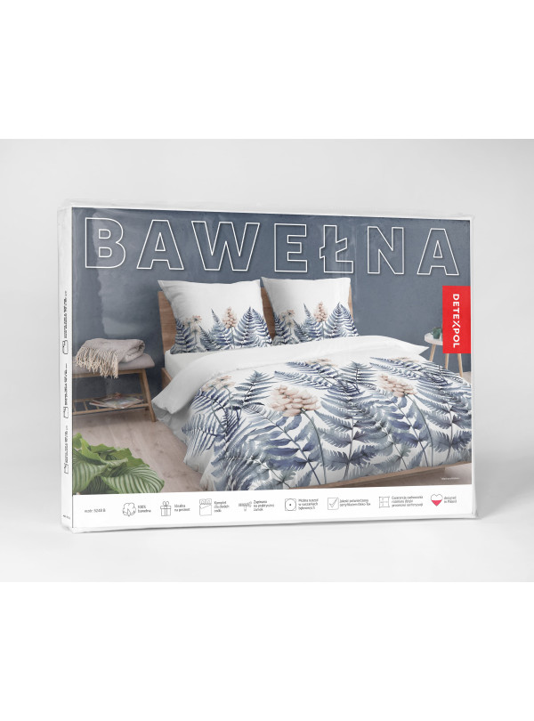 POŚCIEL BAWEŁNIANA 140x200 W LIŚCIE PAPROCI 5248_B