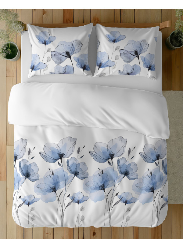 POŚCIEL BAWEŁNIANA 200x220 W KWIATY 5496_A