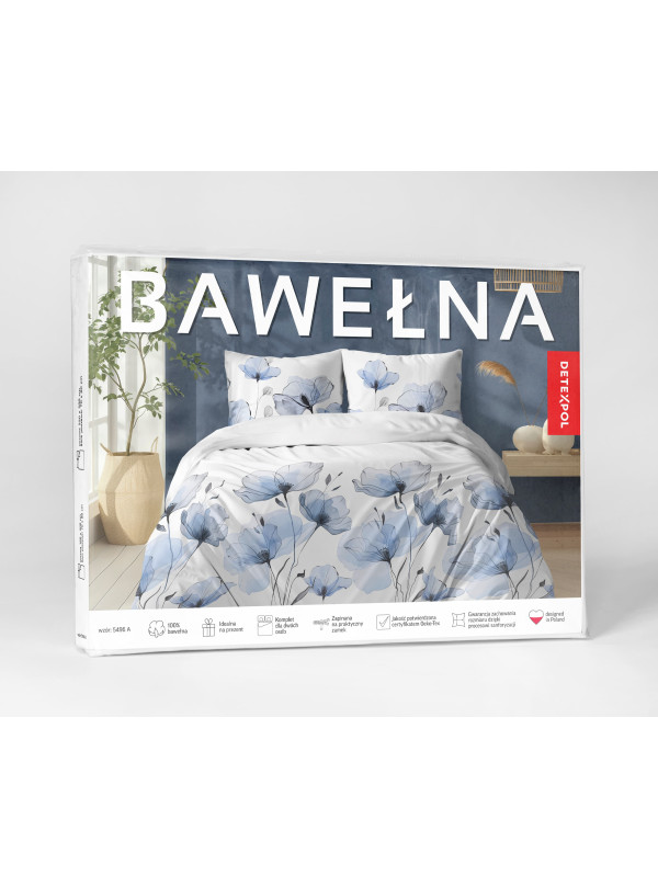 POŚCIEL BAWEŁNIANA 200x220 W KWIATY 5496_A