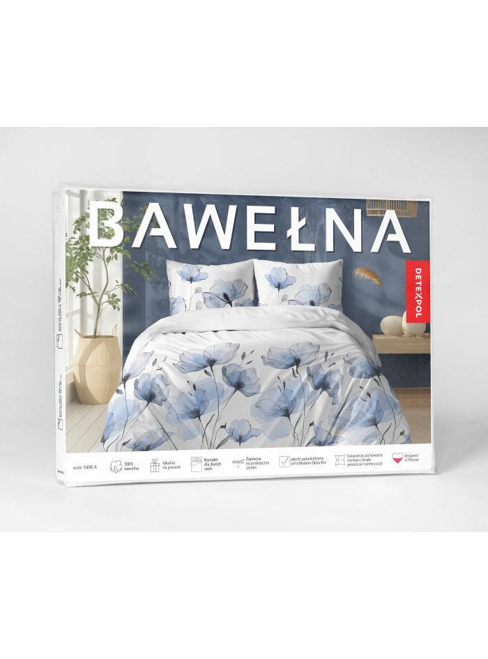 POŚCIEL BAWEŁNIANA 200x220 W KWIATY 5496_A