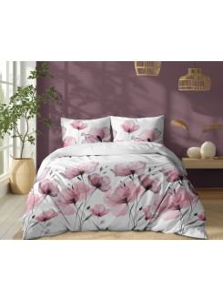 POŚCIEL BAWEŁNIANA 200x220 W RÓŻOWE KWIATY 5496_B