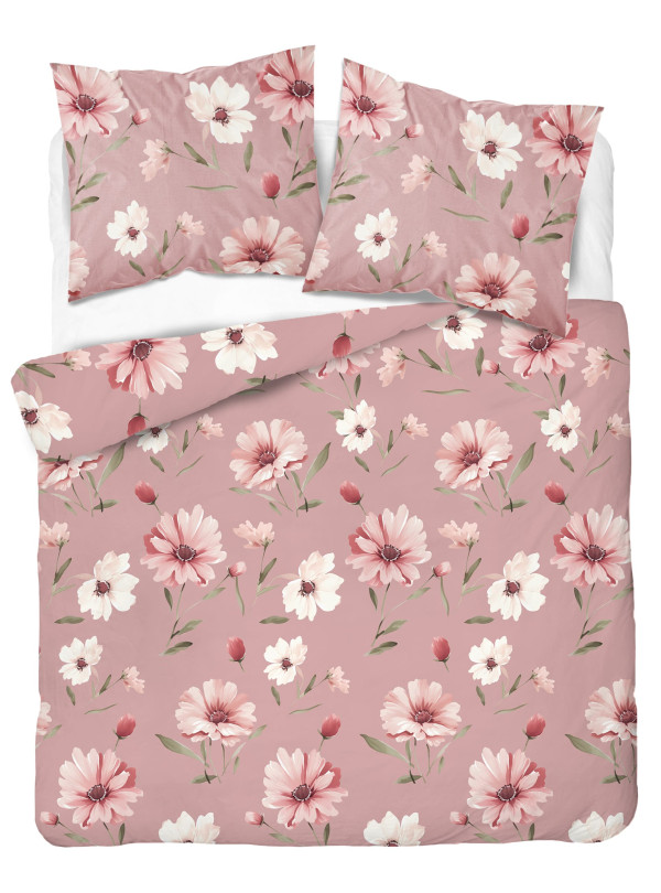 POŚCIEL BAWEŁNIANA 200x220 W RÓŻOWE KWIATY 5502_A