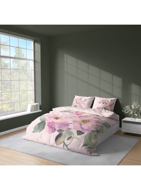 KOMPLET POŚCIELI 200x220 RÓŻOWA W KWIATY 5426_A