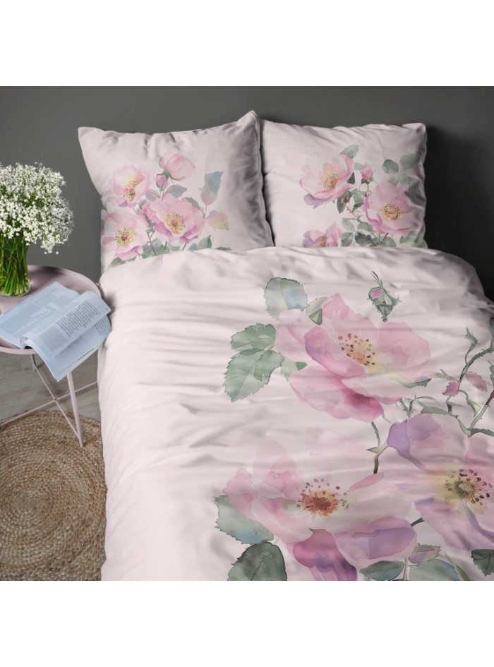 KOMPLET POŚCIELI 200x220 RÓŻOWA W KWIATY 5426_A