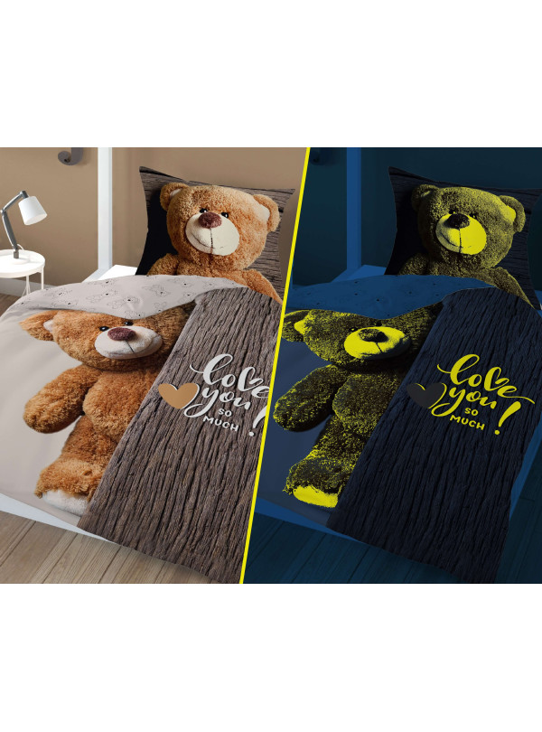 POŚCIEL 160x200 ŚWIECĄCA W CIEMNOŚCI MIŚ