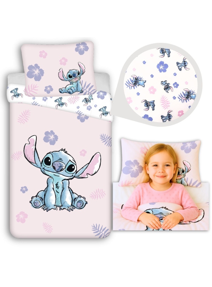 KOMPLET POŚCIELI MŁODZIEŻOWEJ 140x200 LILO I STITCH DISNEY RÓŻOWA
