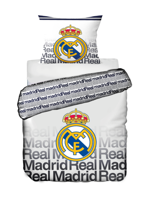 POŚCIEL 140x200 REAL MADRYT BIAŁA BAWEŁNIANA RM-1021