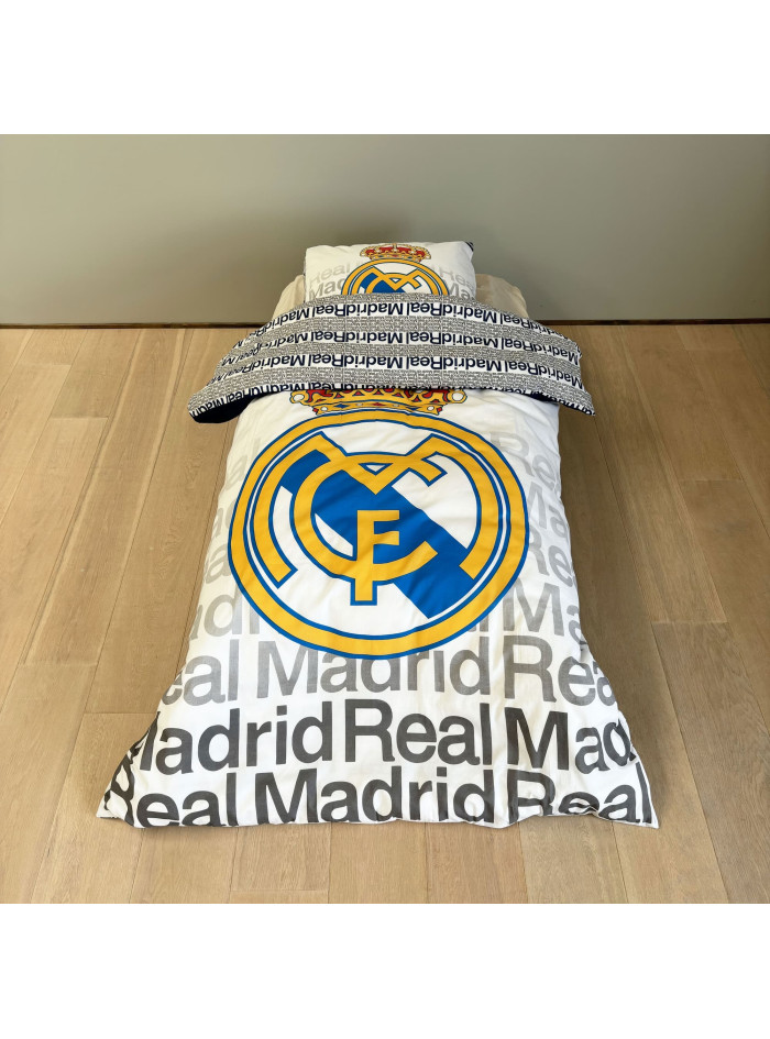 POŚCIEL 140x200 REAL MADRYT BIAŁA BAWEŁNIANA RM-1021