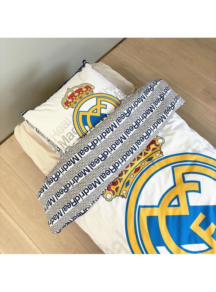 POŚCIEL 140x200 REAL MADRYT BIAŁA BAWEŁNIANA RM-1021