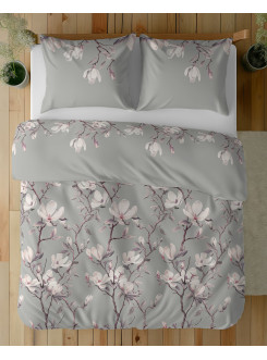 POŚCIEL BAWEŁNIANA 200x220 W KWIATY LIŚCIE 5497_B 2