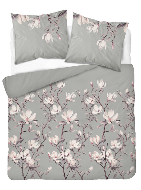 POŚCIEL BAWEŁNIANA 160x200 W KWIATY LIŚCIE 5497_B