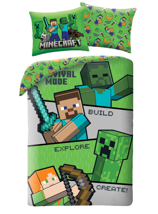 POŚCIEL 140x200 MINECRAFT ALEX STEVE CREEPER MNC-783