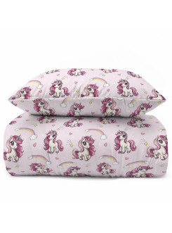 POŚCIEL MŁODZIEŻOWA 160x200 RÓŻOWA Z JEDNOROŻCEM 5873_A 2