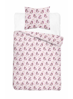 POŚCIEL MŁODZIEŻOWA 160x200 RÓŻOWA Z JEDNOROŻCEM 5873_A
