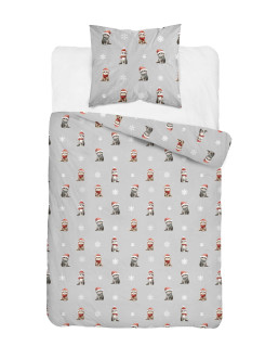 POŚCIEL MŁODZIEŻOWA 160x200 ŚWIĄTECZNA Z KOTKAMI 5875_A