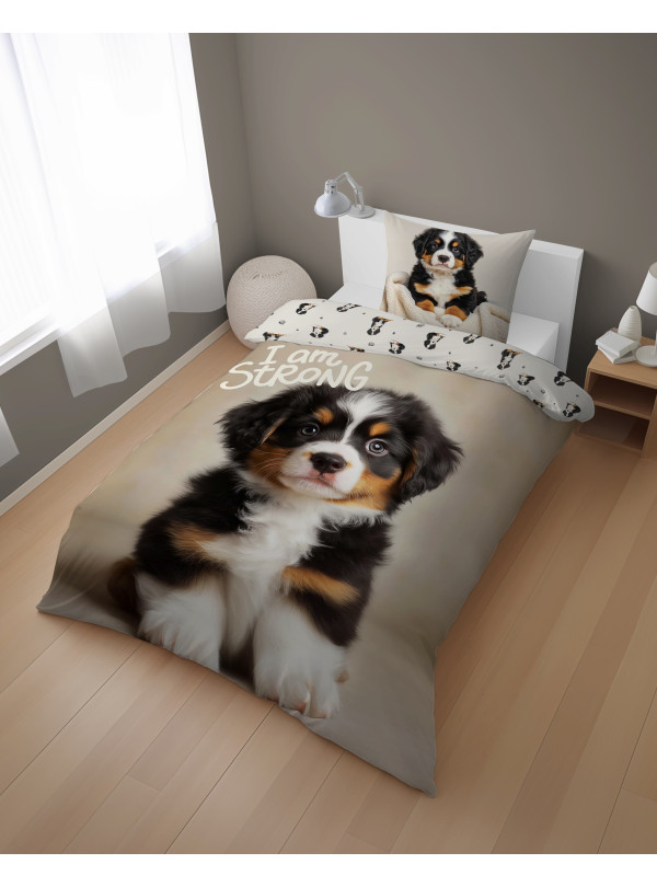 POŚCIEL Z PSEM 160x200 SZCZENIACZEK 5863_A