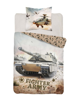 POŚCIEL Z CZOŁGIEM 140x200 DLA CHŁOPCA 5864_A