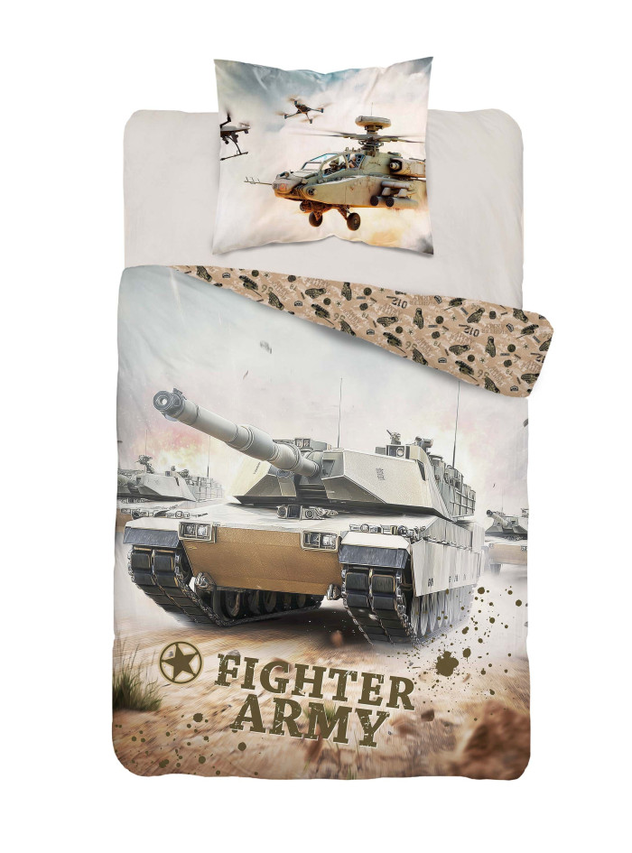 POŚCIEL Z CZOŁGIEM 140x200 DLA CHŁOPCA 5864_A