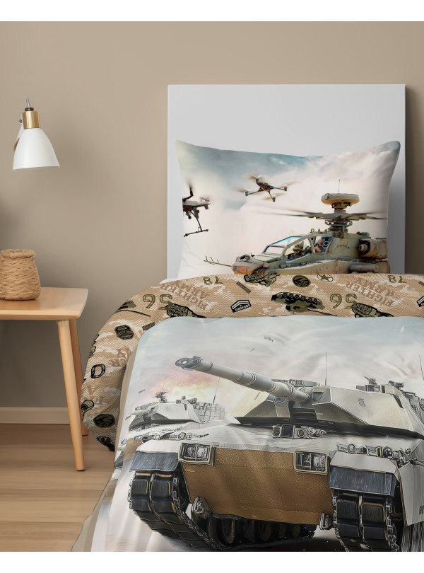 POŚCIEL Z CZOŁGIEM 140x200 DLA CHŁOPCA 5864_A