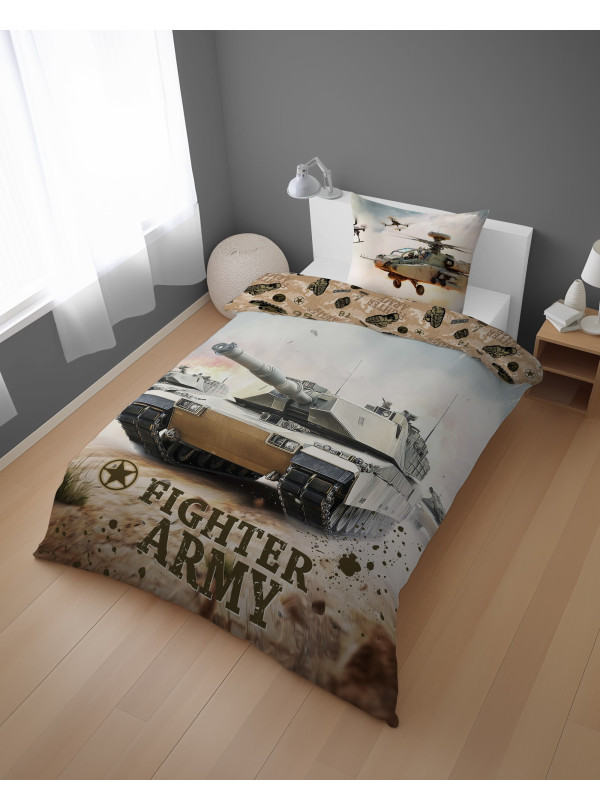 POŚCIEL Z CZOŁGIEM 140x200 DLA CHŁOPCA 5864_A