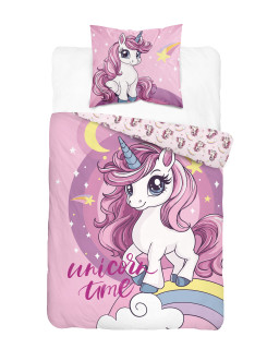 POŚCIEL Z JEDNOROŻCEM 160x200 RÓŻOWA 5865_A