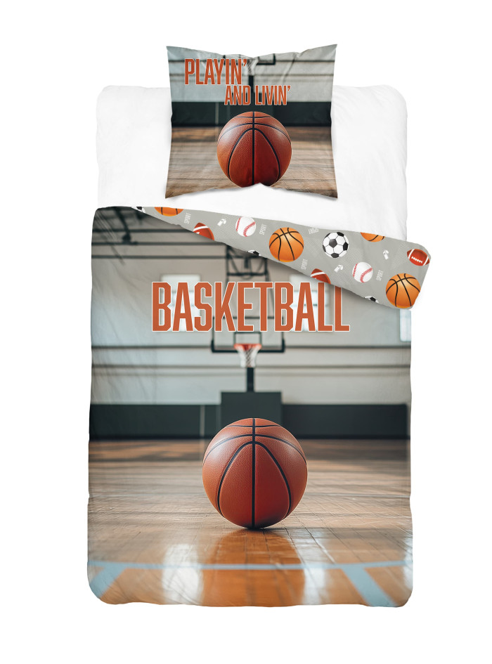 POŚCIEL MŁODZIEŻOWA 140x200 KOSZYKÓWKA 5866_A