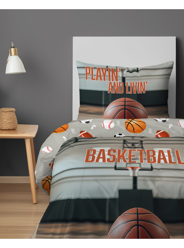 POŚCIEL MŁODZIEŻOWA 140x200 KOSZYKÓWKA 5866_A