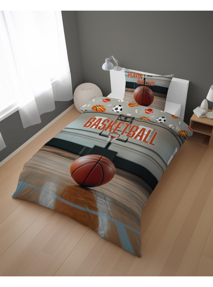 POŚCIEL MŁODZIEŻOWA 140x200 KOSZYKÓWKA 5866_A