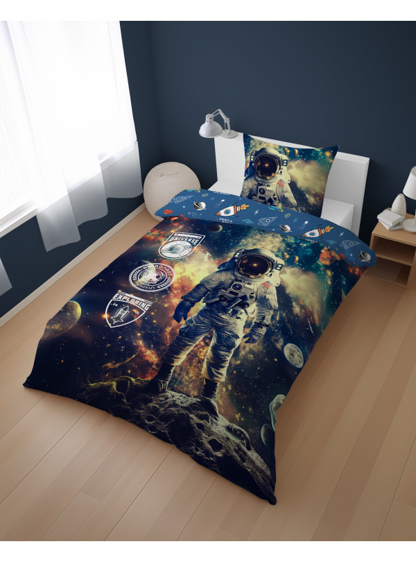 POŚCIEL MŁODZIEŻOWA 140x200 KOSMONAUTA 5869_A